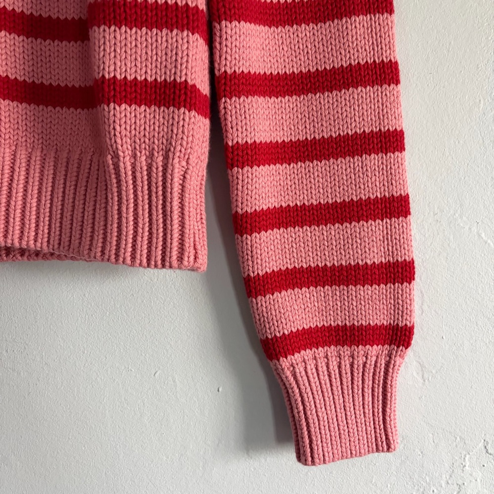 Boden Lucy Chunky Cotton Sweater Pink Red - Picture 8 of 10